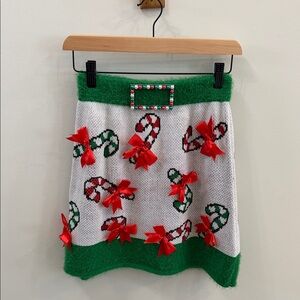 Holiday Candy Cane Mini Skirt